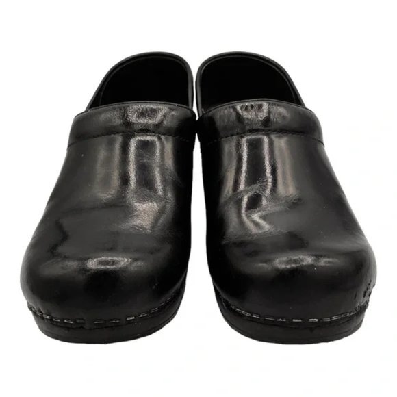 Sanita Black Professional Patent Danish Clog Size EU39 US 8.5/9 - Picture 3 of 8